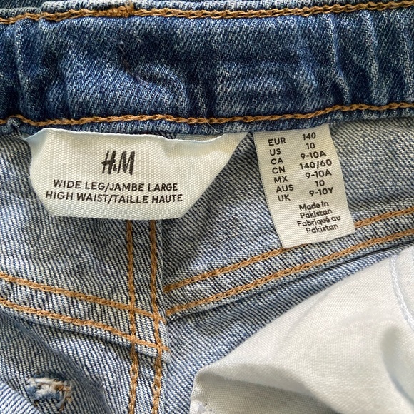 H&M wide-leg kids jeans, size US 10 - Picture 3 of 4